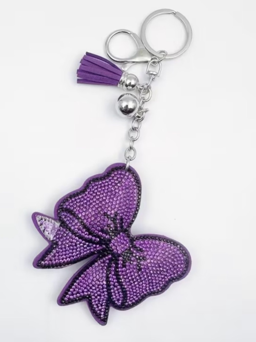 Rhinestone Blue Bow Keyring bag backpack charm